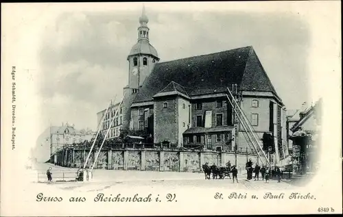 Ak Reichenbach im Vogtland, St. Petri und Pauli Kirche