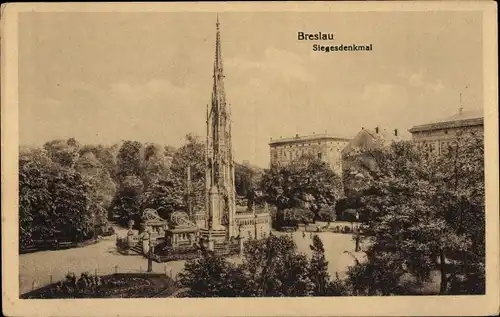 Ak Wrocław Breslau Schlesien, Siegesdenkmal