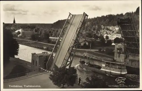 Ak Trollhättan Schweden, Trafikkanalen