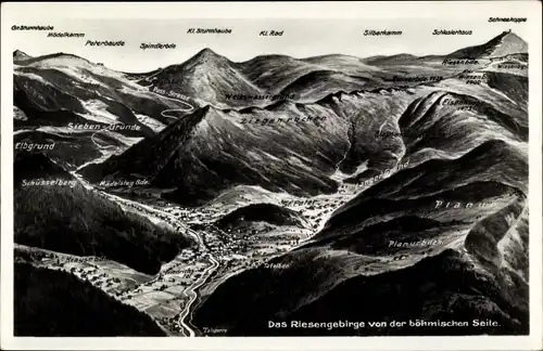 Landkarten Ak Petrova bouda Peterbaude Riesengebirge Region Königgrätz, Panorama