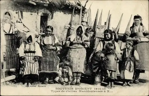 Ak Typen alter mazedonischer Frauen, Krieg 1914-1918