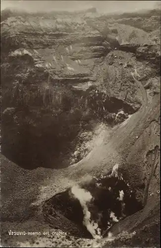Ak Napoli Neapel Kampanien, Interno del Krater, Vesuv