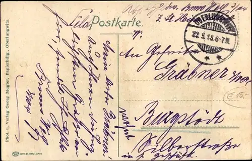Ak Oberlungwitz in Sachsen, Partie aus dem oberen Ortsteil
