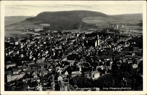 Ak Annaberg Buchholz Erzgebirge, Fliegeraufnahme der Ortschaft