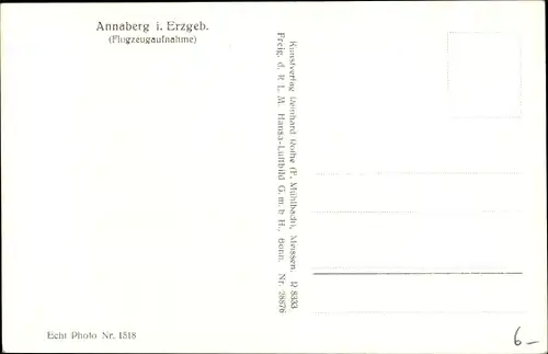 Ak Annaberg Buchholz Erzgebirge, Fliegeraufnahme der Stadt