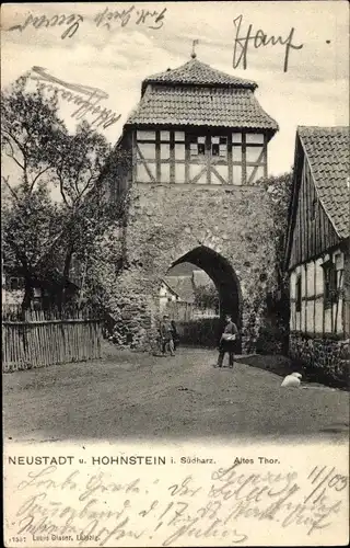 Ak Neustadt Harz Thüringen, Altes Tor, Straßenpartie