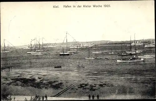 Ak Kiel, Hafen in der Kieler Woche 1905