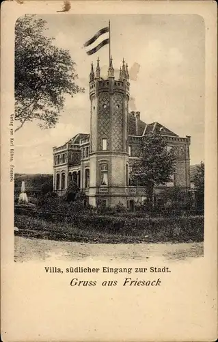 Ak Friesack in der Mark, Villa, südlicher Eingang zur Stadt
