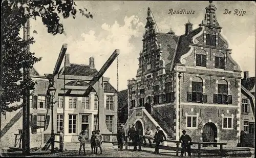 Ak De Rijp De Ryp Nordholland Niederlande, Rathaus, Brücke