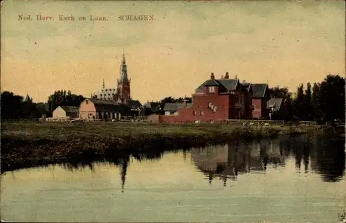 Ak Schagen Nordholland Niederlande, Ned. Herv. Kerk, Laan