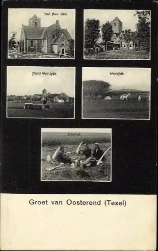 Ak Oosterend Texel Nordholland Niederlande, Kirche, Westseite, Nordwestseite