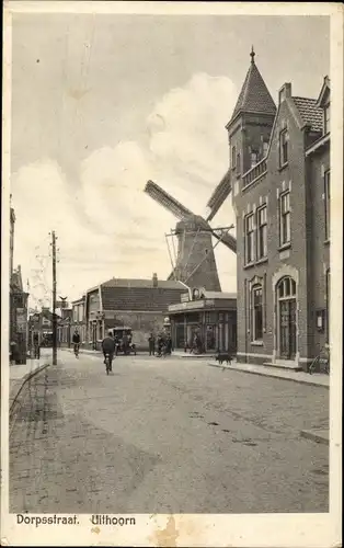 Ak Uithoorn Nordholland Niederlande, Dorpsstraat, Windmühle