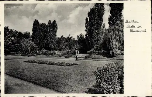 Ak Bytom Beuthen Oberschlesien, Partie im Stadtpark