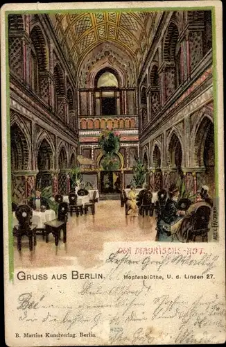 Künstler Litho Berlin Mitte, Hopfenblüthe, Unter den Linden 27, Der Maurische Hof