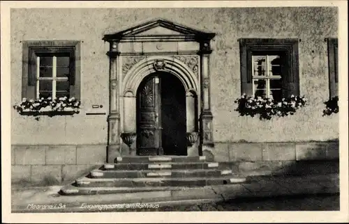 Ak Meerane in Sachsen, Eingangsportal am Rathaus