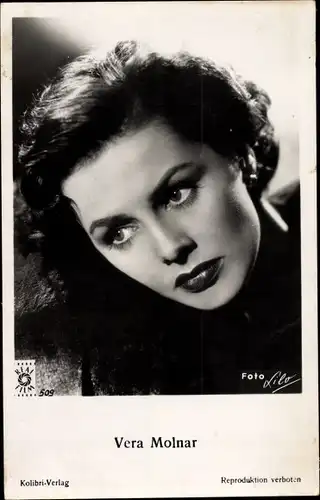 Ak Schauspielerin Vera Molnar, Portrait