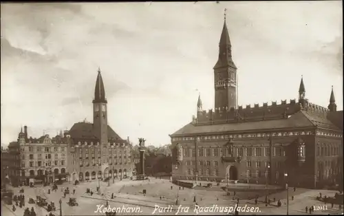 Ak København Kopenhagen Dänemark, Parti fra Raadhuspladsen