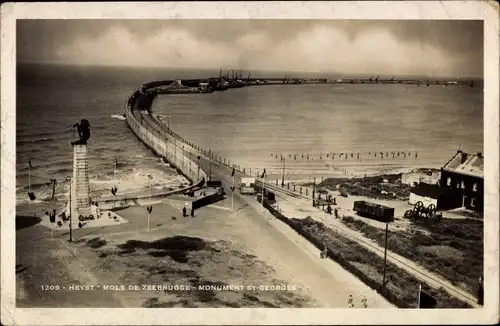 Ak Knokke Heist Heyst Knocke sur Mer Westflandern, Mole de Zeebrugge, Monument St-Georges