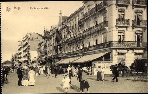 Ak Knokke Heist Heyst Knocke sur Mer Westflandern, Partie de la Digue, Grand Hotel Royal