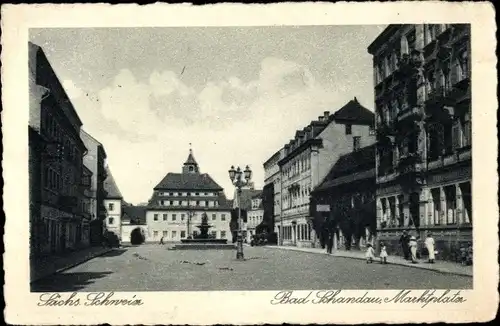 Ak Bad Schandau Sächsische Schweiz, Marktplatz