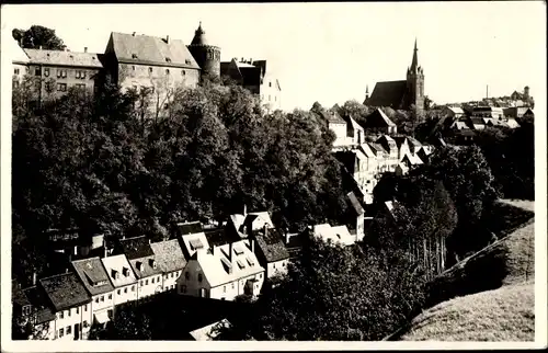 Ak Leisnig in Sachsen, Teilansicht, Schloss, Kirche