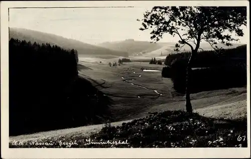 Foto Ak Hermsdorf im Erzgebirge, Gimmlitztal, Panorama, Flusslauf