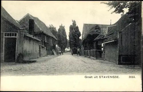 Ak Stavenisse Zeeland Niederlande, Straßenpartie