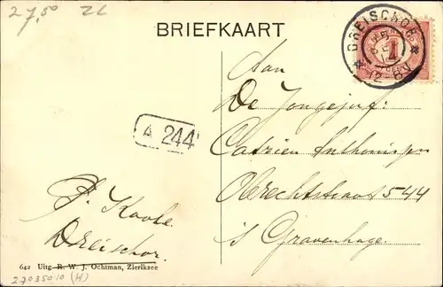 Ak Dreischor Zeeland, Straßenpartie