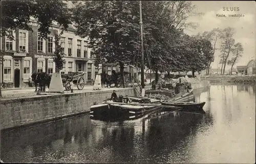 Ak Sluis Zeeland Niederlande, Kade, westzijde