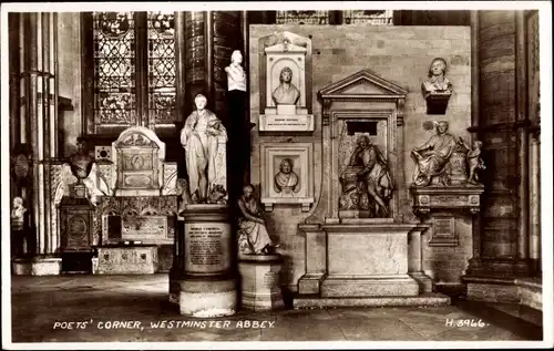 Ak Westminster London City, Abbey, Poet's Corner