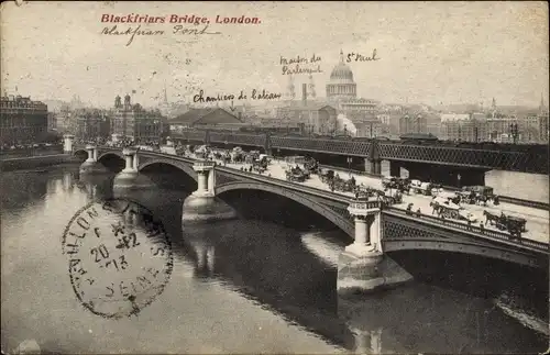 Ak London City England, Blackfriars Bridge
