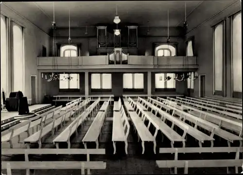 Ak Herrnhut in der Oberlausitz, Partie im Kirchensaal, Orgel