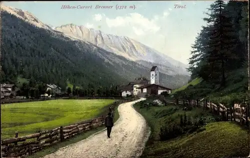 Ak Brenner Tirol Österreich, Partie zum Ort