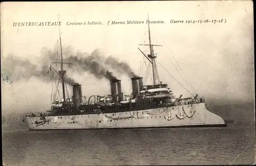 Ak D'Entrecasteaux, Croiseur à batterie, Marine Militaire Francaise, Guerre 1914-1918