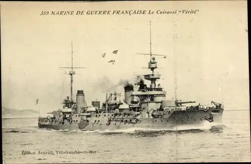 Ak Französisches Kriegsschiff, Le Cuirassé Verite