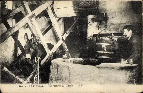 Ak Carisbrooke Isle of Wight England, The Great Well, Castle