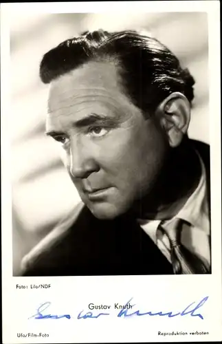 Ak Schauspieler Gustav Knuth, Portrait, Autogramm