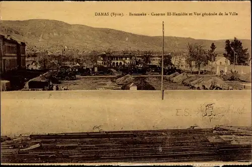 Ak Damaskus Syrien, Barameke, Caserne Hamidie, vue generale de la Ville, Kaserne
