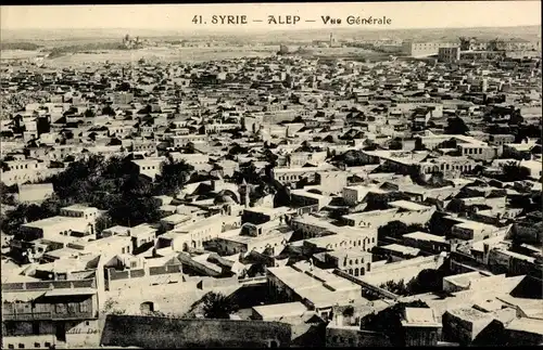 Ak Aleppo Syrien, Blick über die Dächer der Stadt, Gesamtansicht