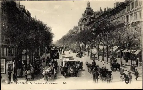 Ak Paris II, Boulevard des Italiens, Mercedes