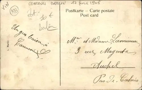 Ak Berlin, Ambassade de France, 17. Fevrier 1908