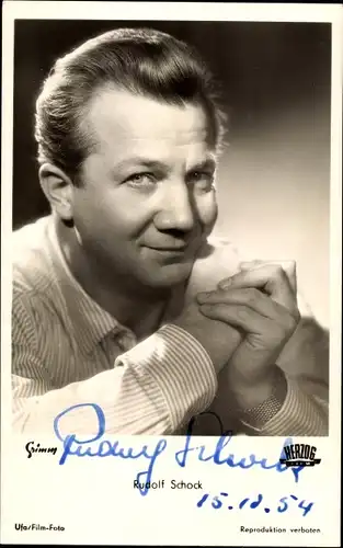 Ak Schauspieler Rudolf Schock, Portrait, Autogramm