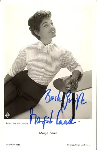 Ak Schauspielerin Margit Saad, Portrait, Autogramm