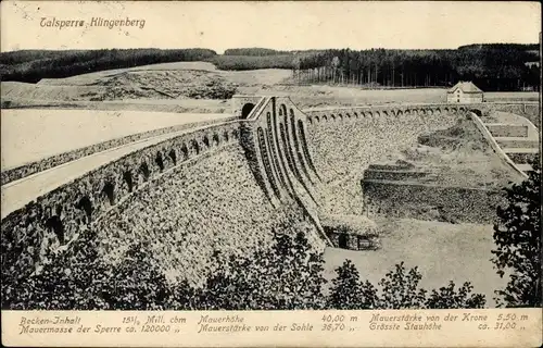 Ak Klingenberg im Erzgebirge Sachsen, Talsperre