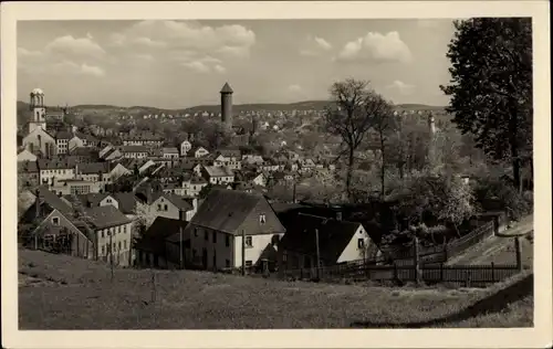Ak Auerbach im Vogtland, Ortsansicht mit Kirche und Turm