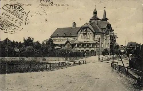 Ak Jössnitz Jößnitz im Vogtland, Bahnhofshotel