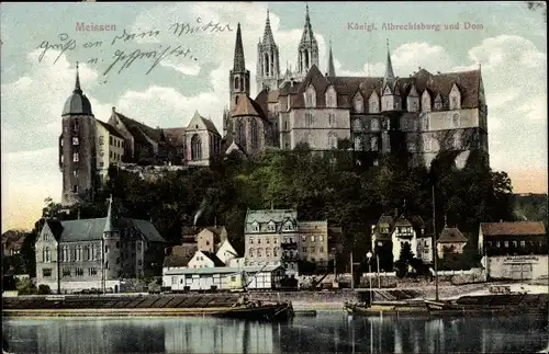 Ak Meißen in Sachsen, Königl. Albrechtsburg mit Dom und Umgebung