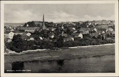 Ak Meißen an der Elbe, Panorama rechts der Elbe