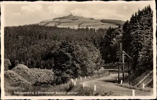 Ak Dittersbach in Sachsen, Schwartenberg, Blick vom Bahnhof