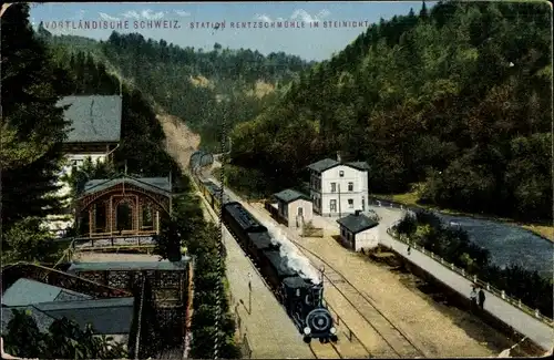 Ak Steinicht Pöhl im Vogtland, Station Rentzschmühle